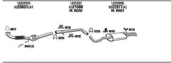 WALKER VW20724 Система випуску ОГ