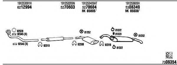WALKER VW36014A Система випуску ОГ