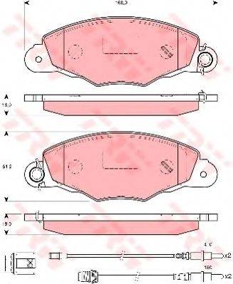 TRW GDB1410 Комплект гальмівних колодок, дискове гальмо
