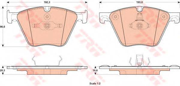 TRW GDB1915 Комплект гальмівних колодок, дискове гальмо