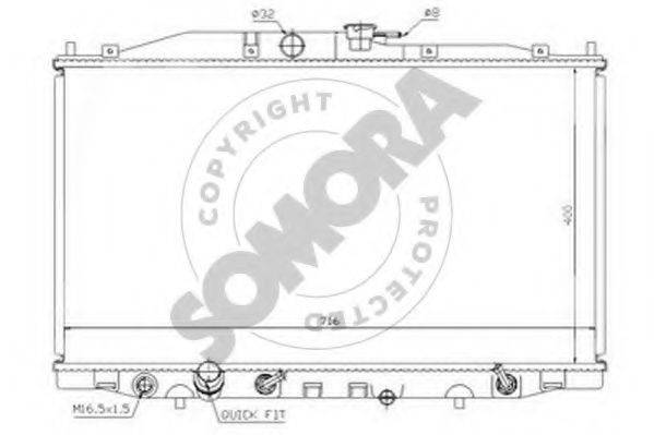 SOMORA 122740 Радіатор, охолодження двигуна