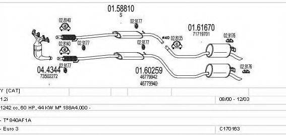 MTS C170163009052 Система випуску ОГ