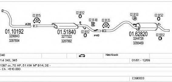MTS C390033002436 Система випуску ОГ