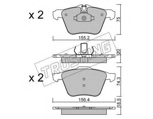 TRUSTING 8520 Комплект гальмівних колодок, дискове гальмо