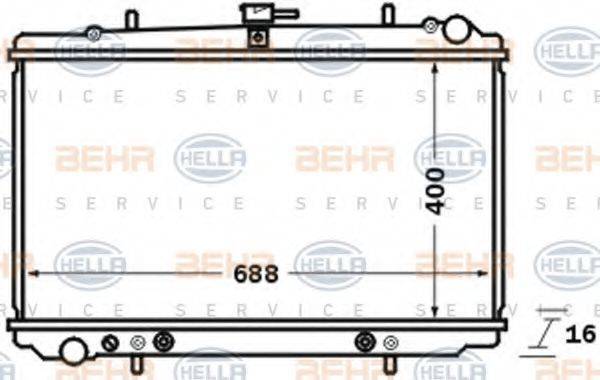 HELLA 8MK376704681 Радіатор, охолодження двигуна