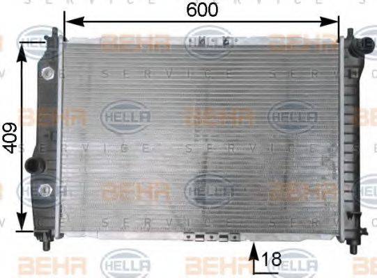 HELLA 8MK376762671 Радіатор, охолодження двигуна