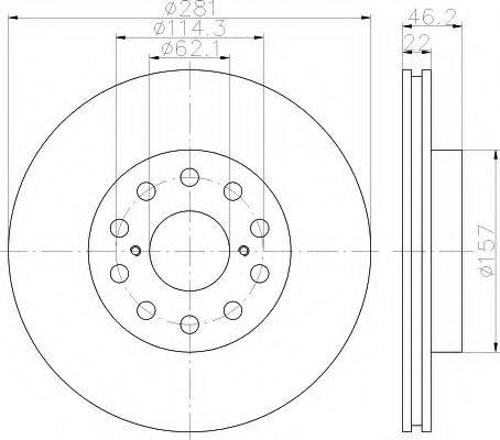 HELLA 8DD355113071 гальмівний диск