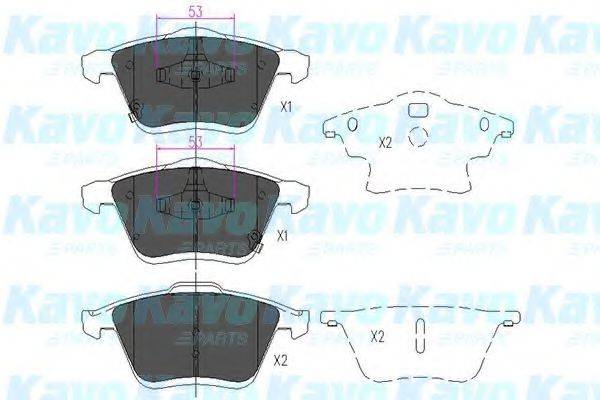 KAVO PARTS KBP4553 Комплект гальмівних колодок, дискове гальмо