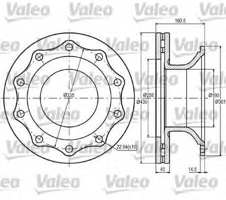 VALEO 187072 гальмівний диск