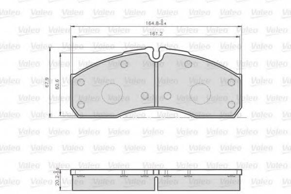 VALEO 872160 Комплект гальмівних колодок, дискове гальмо