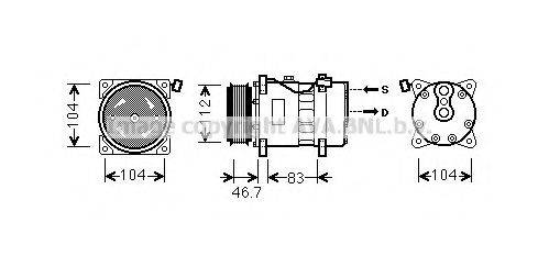 AVA QUALITY COOLING VWK288 Компресор, кондиціонер