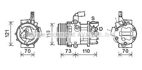 AVA QUALITY COOLING VWK375 Компресор, кондиціонер