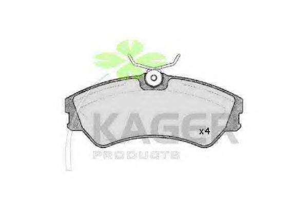 KAGER 350019 Комплект гальмівних колодок, дискове гальмо