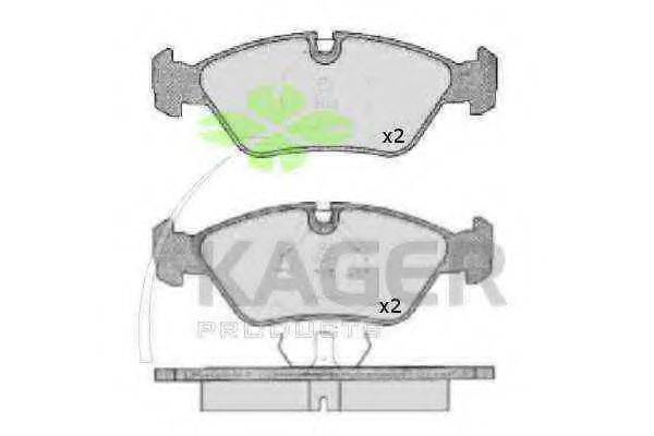KAGER 350100 Комплект гальмівних колодок, дискове гальмо