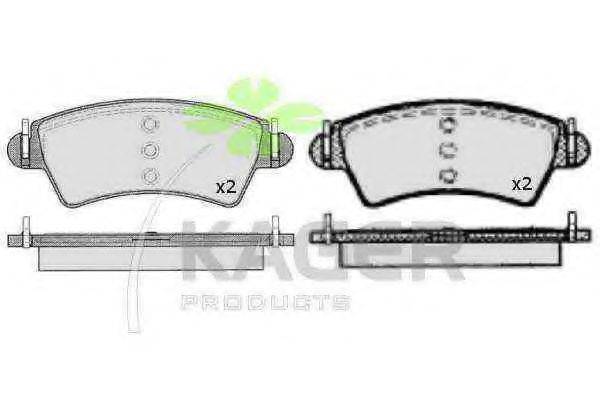 KAGER 350470 Комплект гальмівних колодок, дискове гальмо