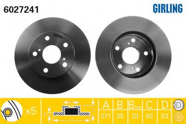 GIRLING 6027241 гальмівний диск