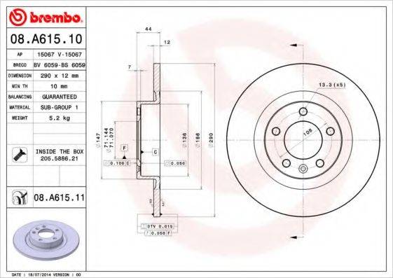 BRECO BS6059 гальмівний диск