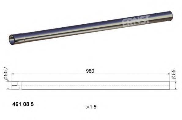 ERNST 461085 Труба вихлопного газу, універсальна