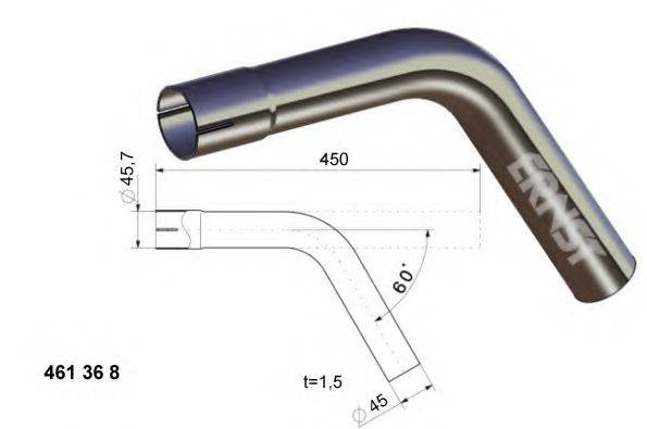 ERNST 461368 Труба вихлопного газу, універсальна