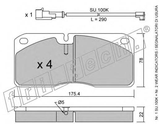 FRI.TECH. 2781W Комплект гальмівних колодок, дискове гальмо