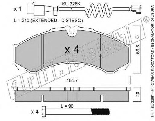 FRI.TECH. 2210W Комплект гальмівних колодок, дискове гальмо