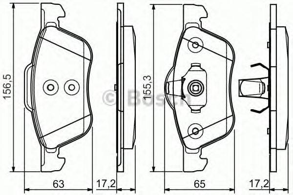 BOSCH 0986495118 Комплект гальмівних колодок, дискове гальмо