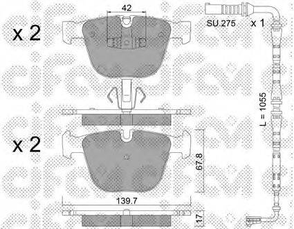 CIFAM 8227736K Комплект гальмівних колодок, дискове гальмо