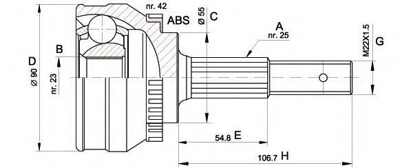 OPEN PARTS CVJ526910 Шарнірний комплект, приводний вал