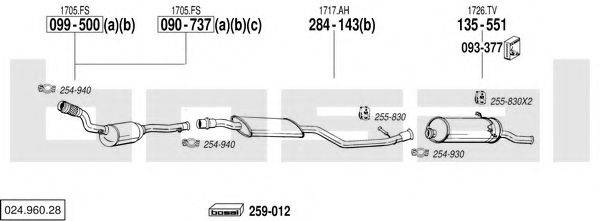BOSAL 02496028 Система випуску ОГ