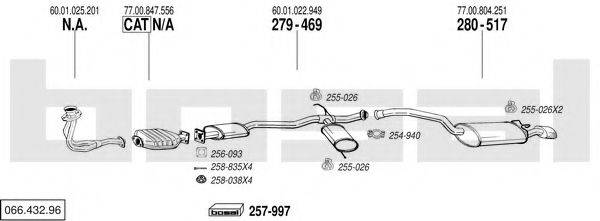 BOSAL 06643296 Система випуску ОГ