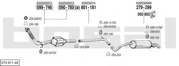 BOSAL 07491145 Система випуску ОГ