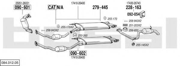 BOSAL 08401205 Система випуску ОГ