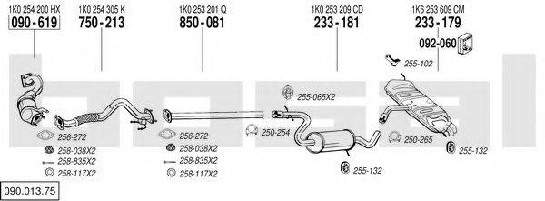 BOSAL 09001375 Система випуску ОГ