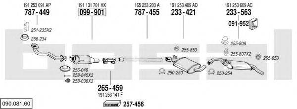 BOSAL 09008160 Система випуску ОГ