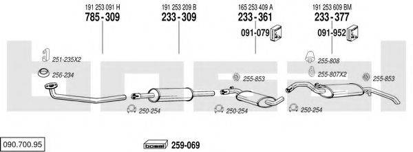 BOSAL 09070095 Система випуску ОГ