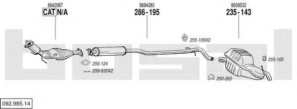 BOSAL 09298514 Система випуску ОГ