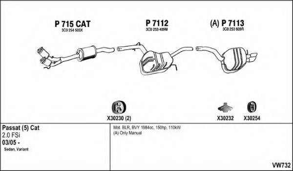 FENNO VW732 Система випуску ОГ