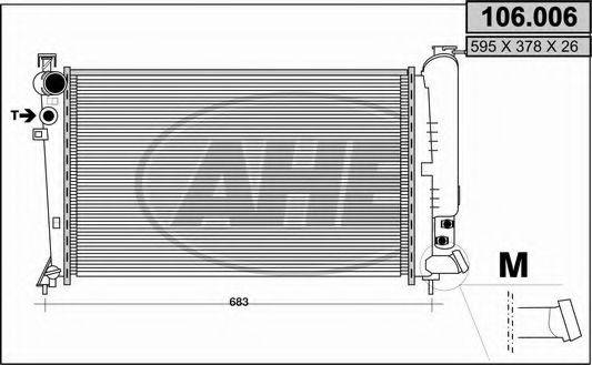 AHE 106006 Радіатор, охолодження двигуна