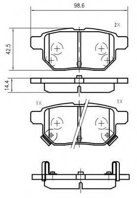 VEMA K607600 Комплект гальмівних колодок, дискове гальмо