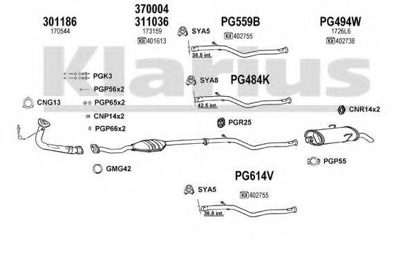 KLARIUS 630349U Система випуску ОГ