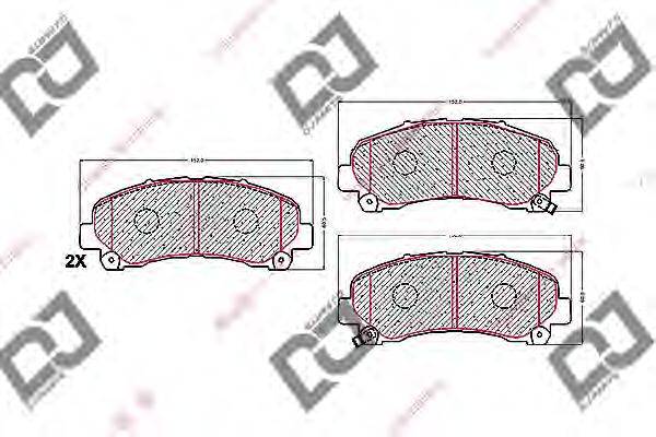 DJ PARTS BP1729 Комплект гальмівних колодок, дискове гальмо