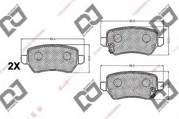 DJ PARTS BP2279 Комплект гальмівних колодок, дискове гальмо
