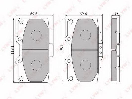 LYNXAUTO BD7107 Комплект гальмівних колодок, дискове гальмо