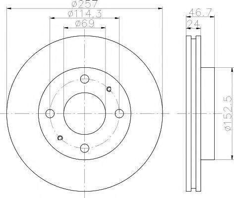 HELLA PAGID 8DD355115151 гальмівний диск