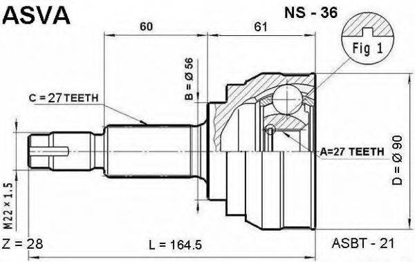NISSAN 39100-5V070 Шарнірний комплект, приводний вал