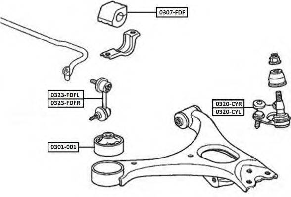 ASVA 0323FDFL Тяга/стійка, стабілізатор