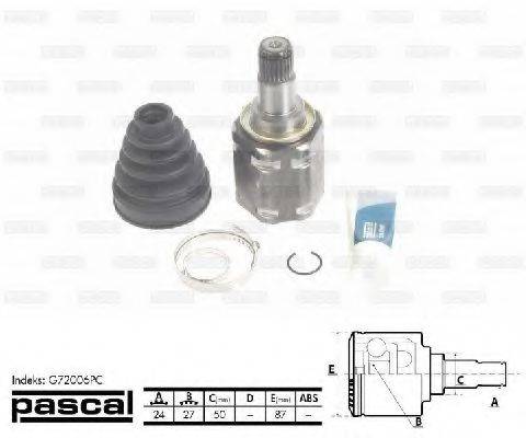 PASCAL G72006PC Шарнірний комплект, приводний вал