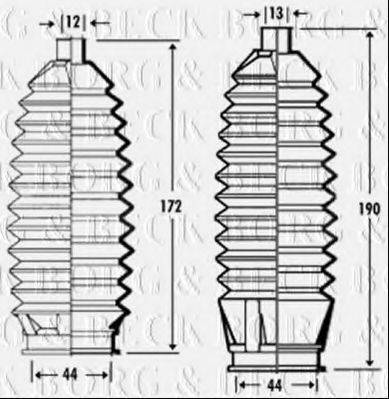 BORG & BECK BSG3311 Пильовик, рульове управління