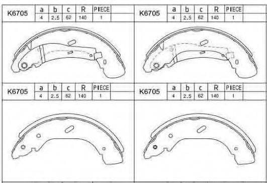 ASIMCO K6705 Комплект гальмівних колодок