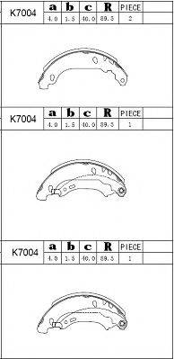 ASIMCO K7004 Комплект гальмівних колодок